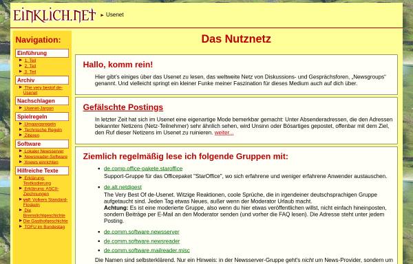 Vorschau von einklich.net, Volkers Usenet-Seiten