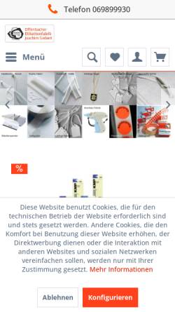 Vorschau der mobilen Webseite www.of-etiketten.de, Offenbacher Etikettenfabrik
