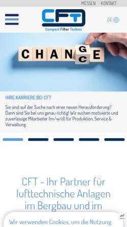 Vorschau der mobilen Webseite cft-gmbh.de, CFT compactfiltertechnic GmbH
