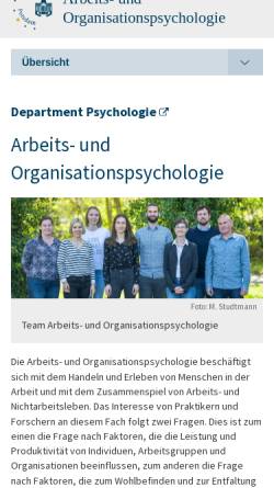 Vorschau der mobilen Webseite www.psych.uni-potsdam.de, Arbeits-, Betriebs- und Organisationspsychologie - Universität Potsdam