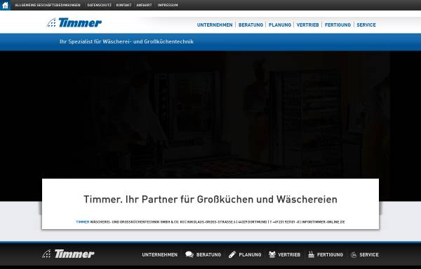 Vorschau von www.timmer-online.de, Timmer Wäscherei-Großküchen-Technik GmbH & Co. KG