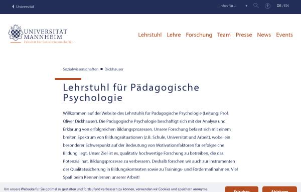 Lehrstuhl für Erziehungswissenschaft und Pädagogische Psychologie (Uni Mannheim)