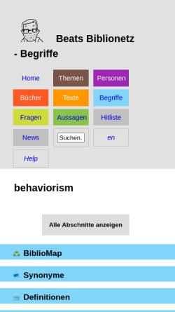 Vorschau der mobilen Webseite beat.doebe.li, Beats Biblionetz - Begriffe: Behaviorismus