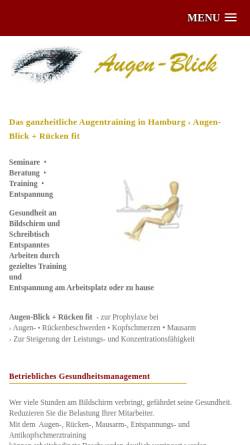 Vorschau der mobilen Webseite www.augentraining-gaensicke.de, Augen-Blick