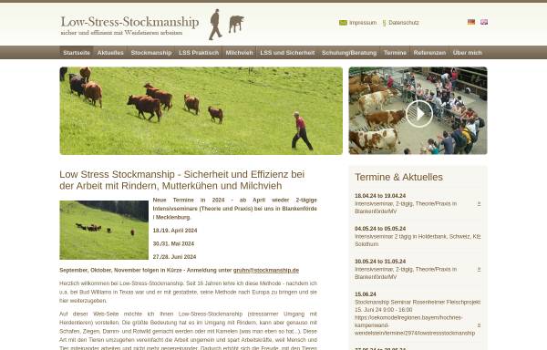 Vorschau von www.stockmanship.de, Low-Stress-Stockmanship, Philipp Wenz