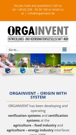 Vorschau der mobilen Webseite www.orgainvent.de, Orgainvent GmbH