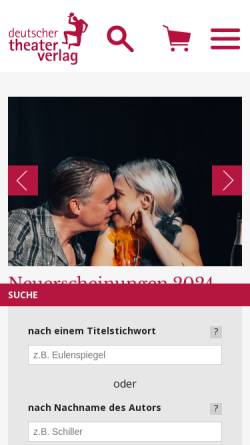 Vorschau der mobilen Webseite www.dtver.de, Deutscher Theater Verlag