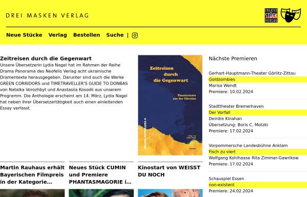 Vorschau von www.dreimaskenverlag.de, Drei Masken Verlag