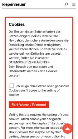 Vorschau der mobilen Webseite www.kiepenheuer-medien.de, kiepenheuer medien