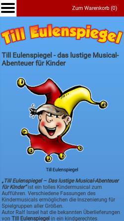 Vorschau der mobilen Webseite www.till-eulenspiegel-musical.de, Musical Till Eulenspiegel
