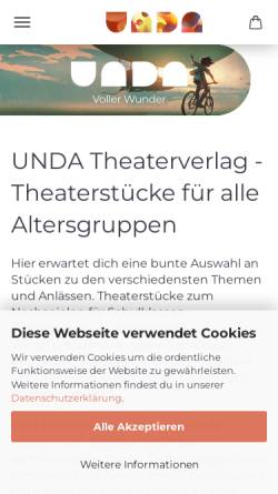 Vorschau der mobilen Webseite www.unda.at, UNDA Verlag für Theaterstücke