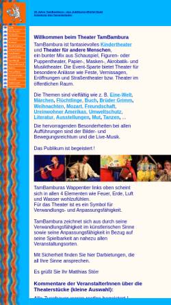 Vorschau der mobilen Webseite www.tambambura.de, Kindertheater TamBambura und Theater Grotesk