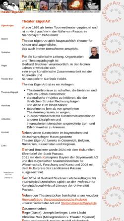 Vorschau der mobilen Webseite www.theatereigenart.de, Neuhaus/Inn, Theater EigenArt