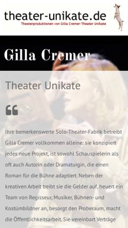 Vorschau der mobilen Webseite www.theater-unikate.de, Theater Unikate