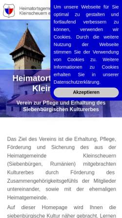 Vorschau der mobilen Webseite kleinscheuern.de, Heimatortsgemeinschaft Kleinscheuern e.V.