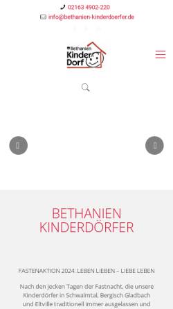 Vorschau der mobilen Webseite bethanien-kinderdoerfer.de, Bethanien Kinderdörfer gGmbH