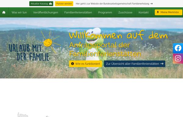 Vorschau von www.urlaub-mit-der-familie.de, Bundesarbeitsgemeinschaft Familienerholung (BAGFE)