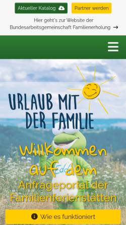 Vorschau der mobilen Webseite www.urlaub-mit-der-familie.de, Bundesarbeitsgemeinschaft Familienerholung (BAGFE)