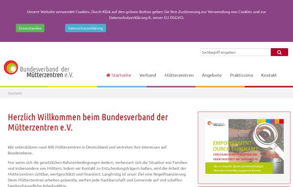 Vorschau von www.muetterzentren-bv.de, Mütterzentren Bundesverband e.V.
