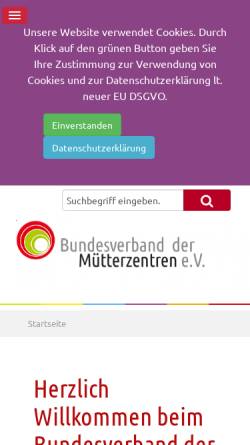 Vorschau der mobilen Webseite www.muetterzentren-bv.de, Mütterzentren Bundesverband e.V.