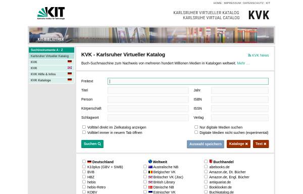 Vorschau von kvk.bibliothek.kit.edu, Karlsruher Virtueller Katalog