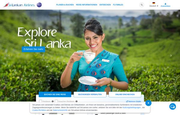 Vorschau von www.srilankan.com, SriLankan Airlines