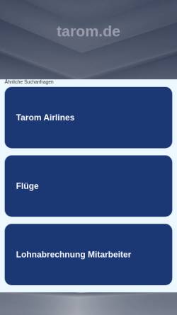 Vorschau der mobilen Webseite www.tarom.de, TAROM - Romanian Air Transport