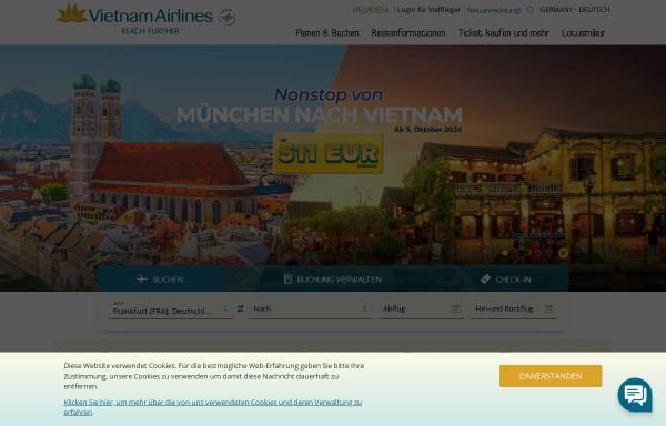 Vorschau von www.vietnamairlines.com, Vietnam Airlines
