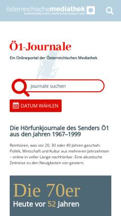 Vorschau der mobilen Webseite www.journale.at, Ö1 Journale