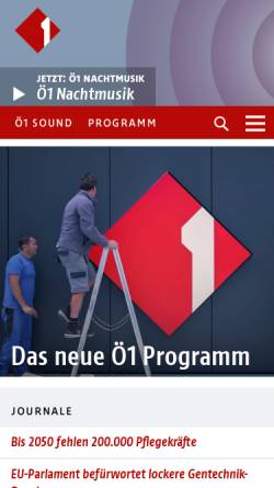 Vorschau der mobilen Webseite oe1.orf.at, Österreich 1