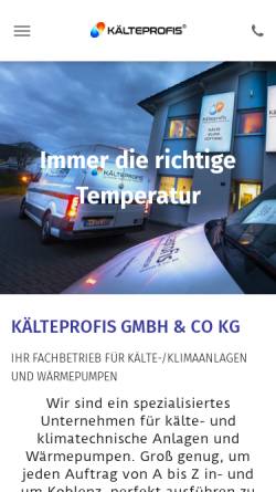 Vorschau der mobilen Webseite www.kaelteprofis.de, Die Kälteprofis Mack & Hoidis