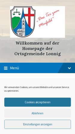 Vorschau der mobilen Webseite www.lonnig.de, Ortsgemeinde Lonnig