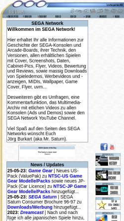 Vorschau der mobilen Webseite www.sega-network.de, Sega Network