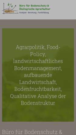 Vorschau der mobilen Webseite www.gesunde-erde.net, Büro für Bodenschutz und ökologische Agrarkultur - Dr. Andrea Beste