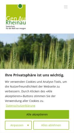 Vorschau der mobilen Webseite www.gen-au-rheinau.ch, Gen Au Rheinau