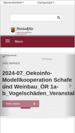 Vorschau der mobilen Webseite www.oekolandbau.rlp.de, Ökolandbau in Rheinland Pfalz