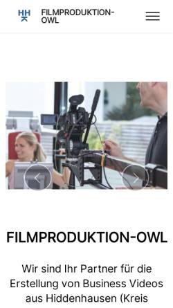 Vorschau der mobilen Webseite www.filmproduktion-owl.de, Hans-Hermann Kampsmeyer