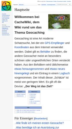 Vorschau der mobilen Webseite www.cachewiki.de, CacheWiki