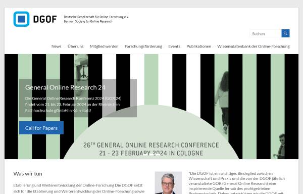 Vorschau von www.dgof.de, Deutsche Gesellschaft für Online Forschung e.V.