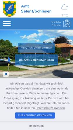 Vorschau der mobilen Webseite www.amt-selent-schlesen.de, Amt Selent-Schlesen