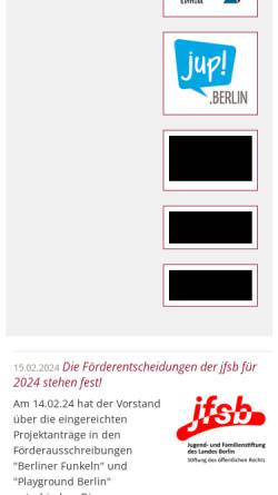 Vorschau der mobilen Webseite jfsb.de, JFSB - Jugend- und Familienstiftung des Landes Berlin