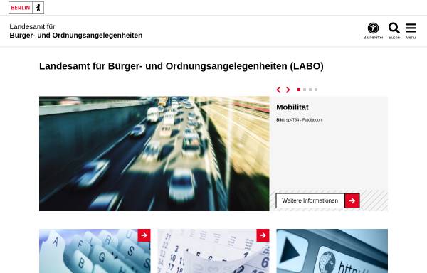 Vorschau von www.berlin.de, Landesamt für Bürger- und Ordnungsangelegenheiten (LABO)