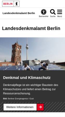 Vorschau der mobilen Webseite www.berlin.de, Landesdenkmalamt Berlin