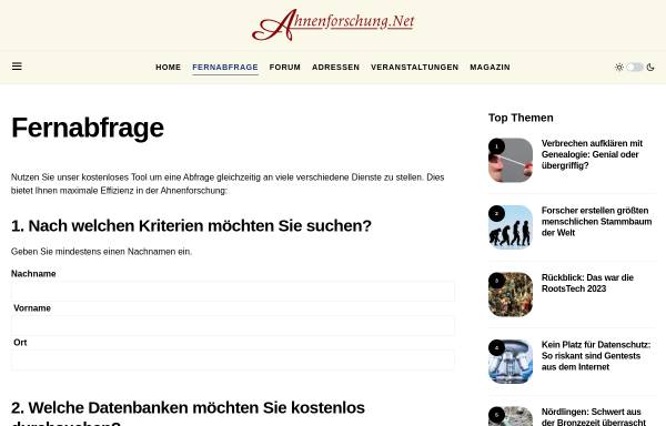 Vorschau von ahnenforschung.net, Ahnenforschung.Net