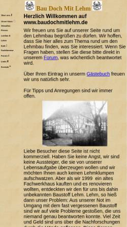 Vorschau der mobilen Webseite www.baudochmitlehm.de, Bau doch mit Lehm