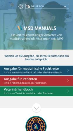 Vorschau der mobilen Webseite www.msd-manual.de, MSD Manual