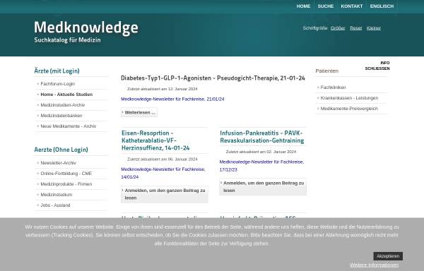Vorschau von www.medknowledge.de, Wissensmanagement und Medizin