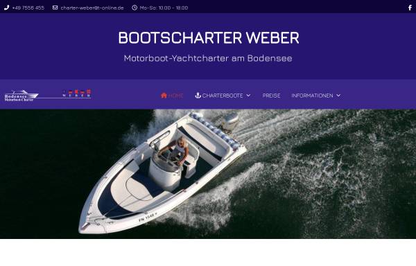 Vorschau von www.bootscharter-weber.de, Bodensee Charter