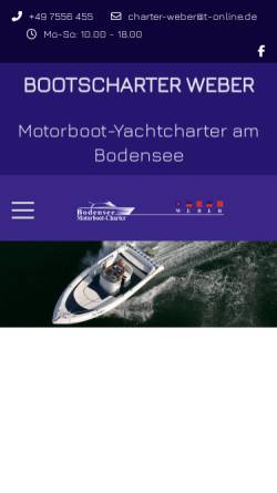 Vorschau der mobilen Webseite www.bootscharter-weber.de, Bodensee Charter