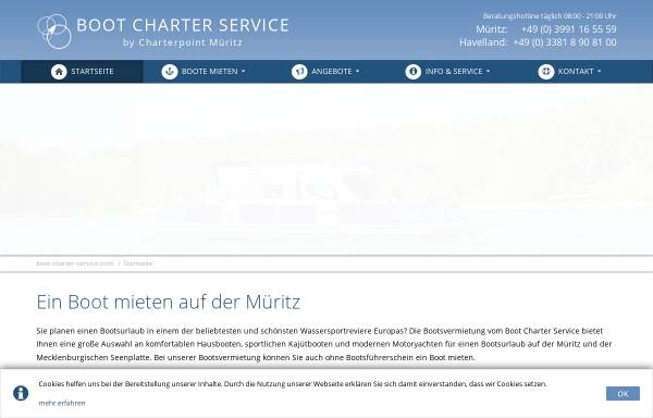 Vorschau von www.boot-charter-service.com, Boot-Charter-Service Petra Schulz